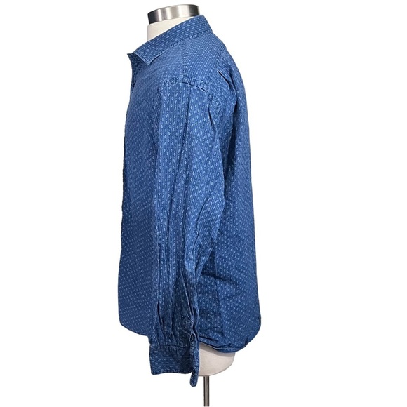 Polo Ralph Lauren Slim Men Blue Geometric Dot Print Long Sleeve Button Up Sz XXL - Picture 3 of 11